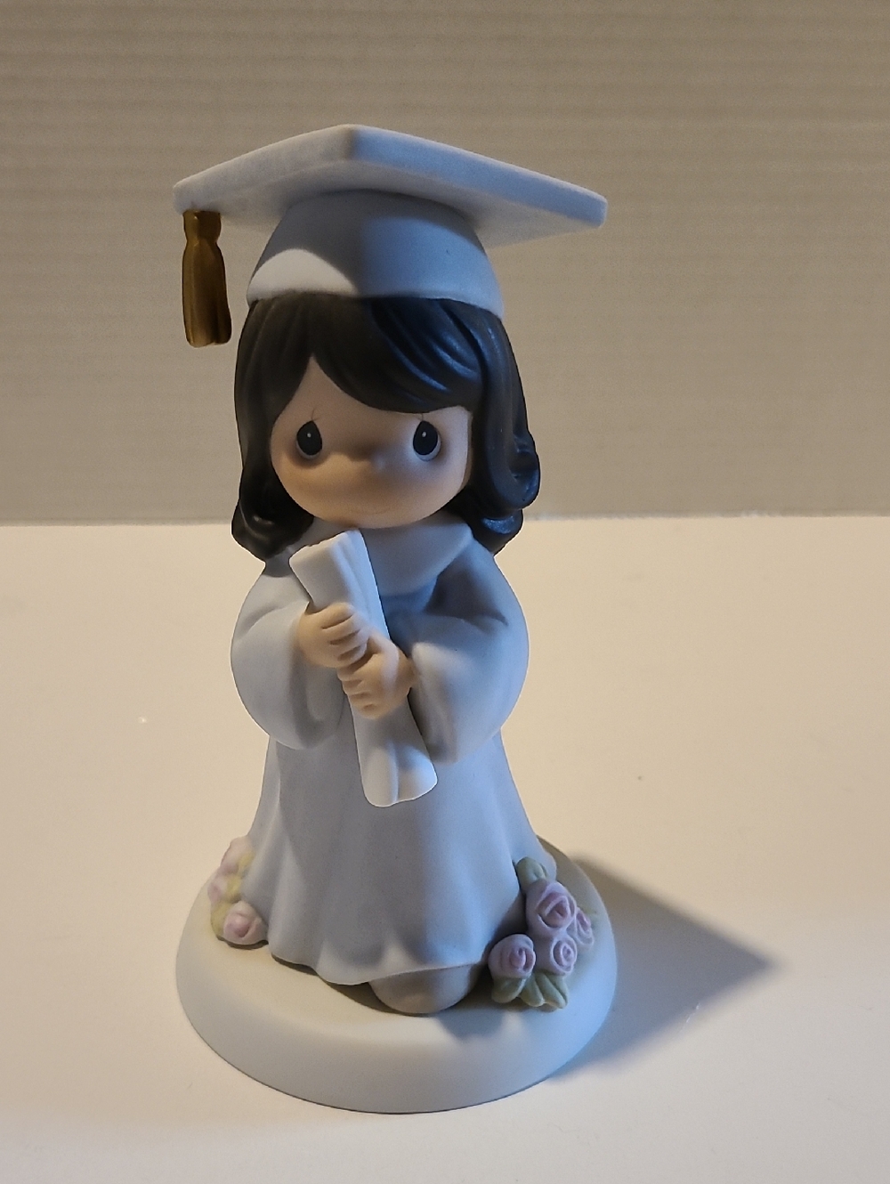 Precious Moments Porcelain Graduation Girl Figurine in Psle Blue Gown
